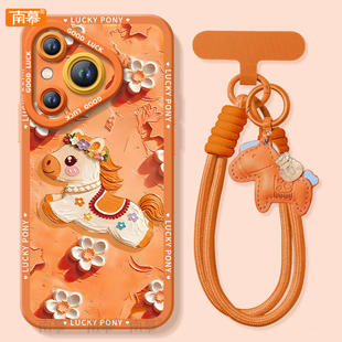 适用华为Pura80手机壳Prua70pro套p70鎏金小马2026马年ultra新年款 p50本命年p40硅胶防摔p80过年红色 p60新款