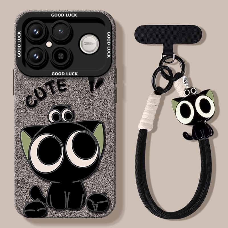 罗小黑适用红米k90promax手机壳k80保护套小米k60全包硅胶k70至尊版redmi防摔k30por高级k50带挂绳k90外壳k20