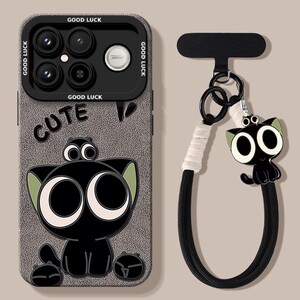 罗小黑适用红米k90promax手机壳k80保护套小米k60全包硅胶k70至尊版redmi防摔k30por高级k50带挂绳k90外壳k20