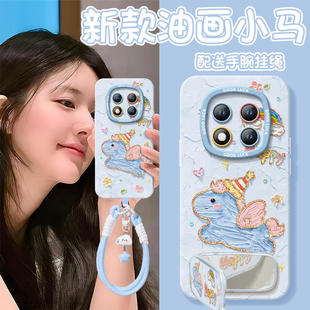 适用红米note15pro手机壳+小米note14套Note13蓝色飞马12新款2026马年11新年款Redmi硅胶10防摔9过年RED红色8