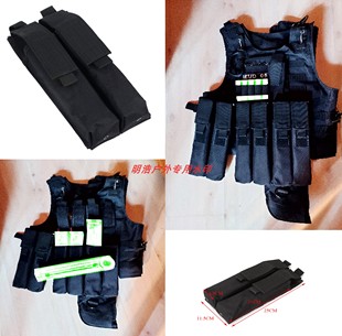 户外战术装备附件包ump45并联匣收纳包黑蟒纹p90弹匣包户外双联包