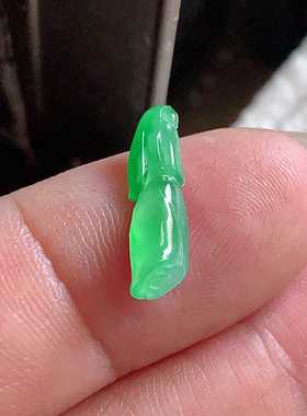 缅甸天然翡翠A货玉石裸石镶嵌面送证书冰种阳绿玫瑰花200024