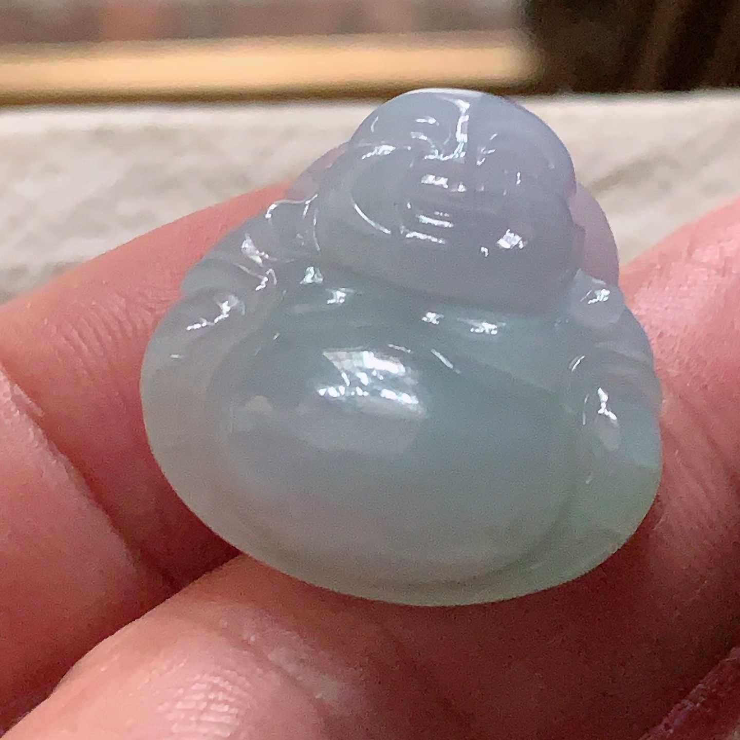 翠都翡翠珠宝天然翡翠A货玉佩挂坠小吊坠项坠紫绿双彩佛公160317
