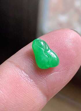 翠都翡翠珠宝缅甸天然A货玉石裸石镶嵌面冰种阳绿白菜400003