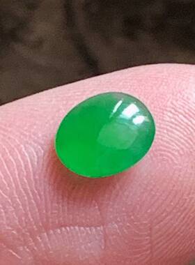 翠都翡翠珠宝天然A货玉石裸石镶嵌戒面送证书冰种阳绿蛋面900151