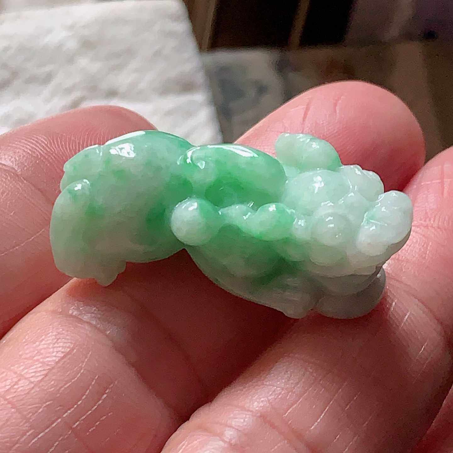 翠都翡翠珠宝缅甸天然翡翠A货玉佩挂坠小吊坠项坠绿色貔貅600437
