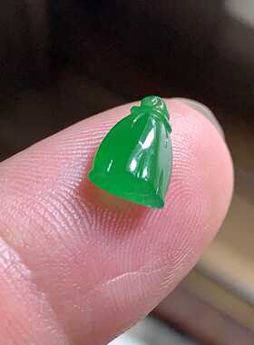 翠都翡翠珠宝天然A货玉石裸石镶嵌戒面送证书冰种辣绿莲房000670