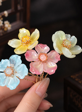 小花发钗花朵掩鬓小钗头饰