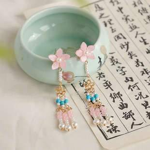 花朵小钗唐风发钗团花钗掩鬓簪点缀侧边发饰头饰轻复原妆造配饰