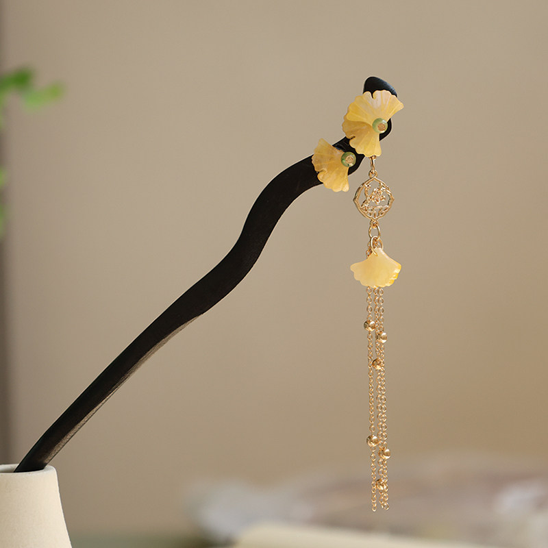 银杏叶发簪古风汉服旗袍日常盘发头饰发钗超仙流苏步摇头饰木簪子,饰品/流行首饰/时尚饰品新,发饰,淘宝优惠券,粉丝福利购,淘宝优惠卷