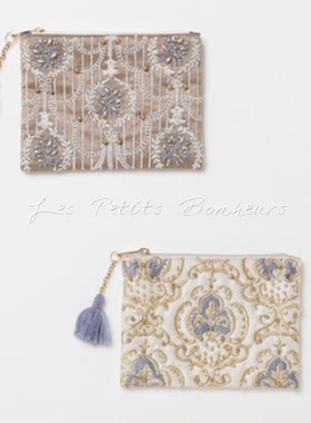 Les petits bonheurs｜现货COTTAGE印度刺绣手工复古收纳包化妆包