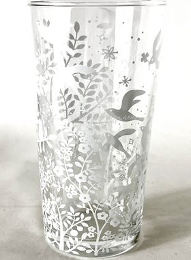 ｛les petits bonheurs｝现货日本进口印花玻璃杯 小清新