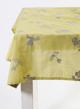 Les petits bonheurs｜现货日本shesay印度制全棉小清新刺绣桌布