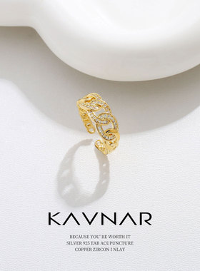 时尚通勤麻花可调节开口指环气质戒指女小众高级轻奢气质食指戒