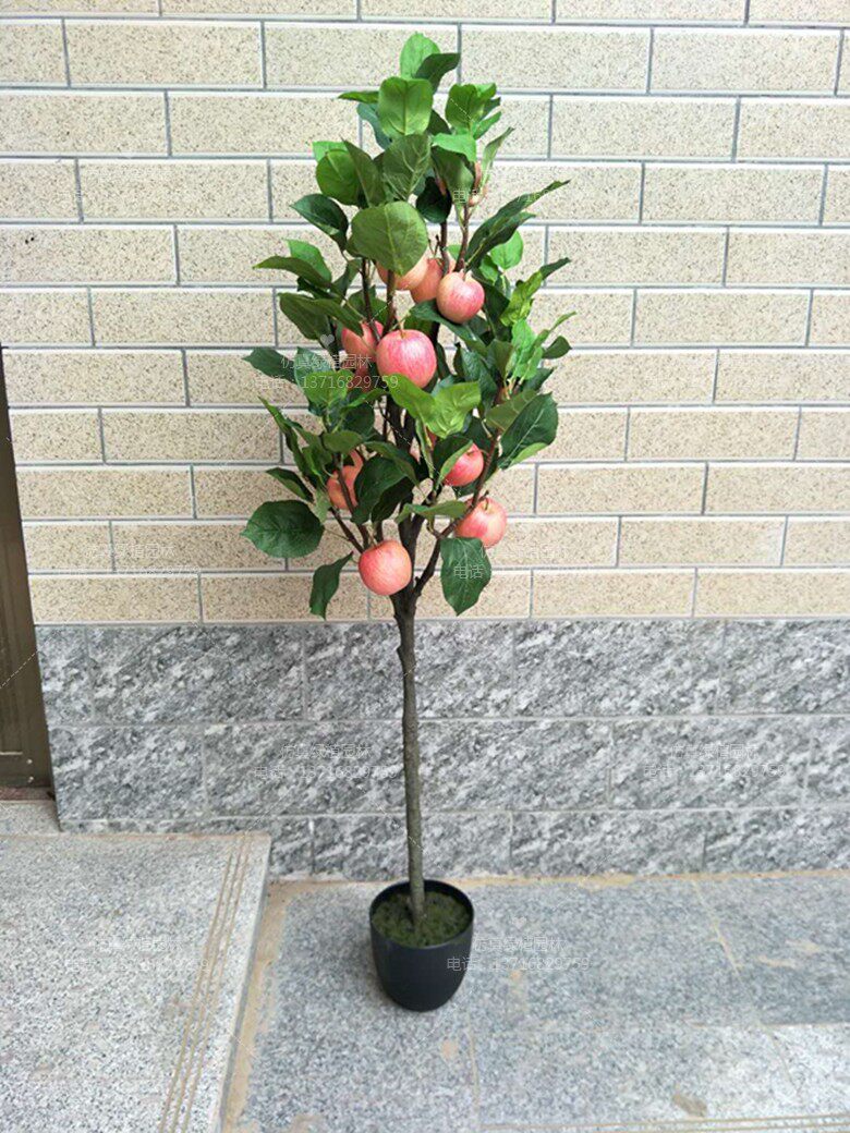仿真苹果树盆景室内客厅装饰摆件