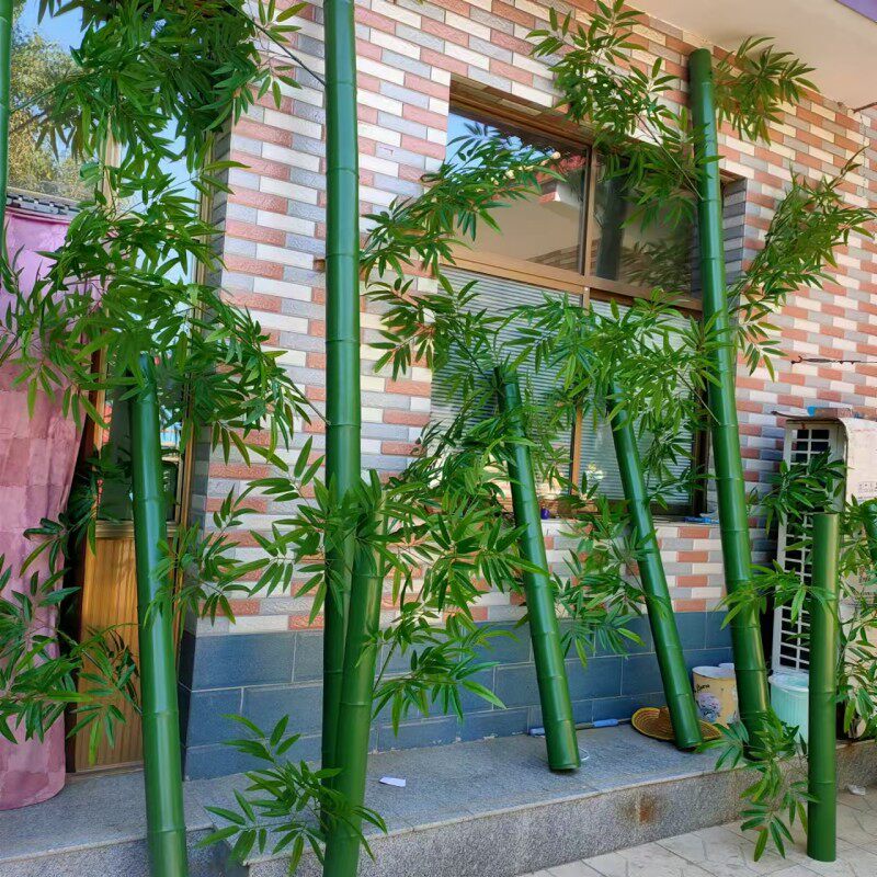 仿真竹子室内装饰假竹子隔断屏风挡墙造景室外绿竹酒店大型竹子