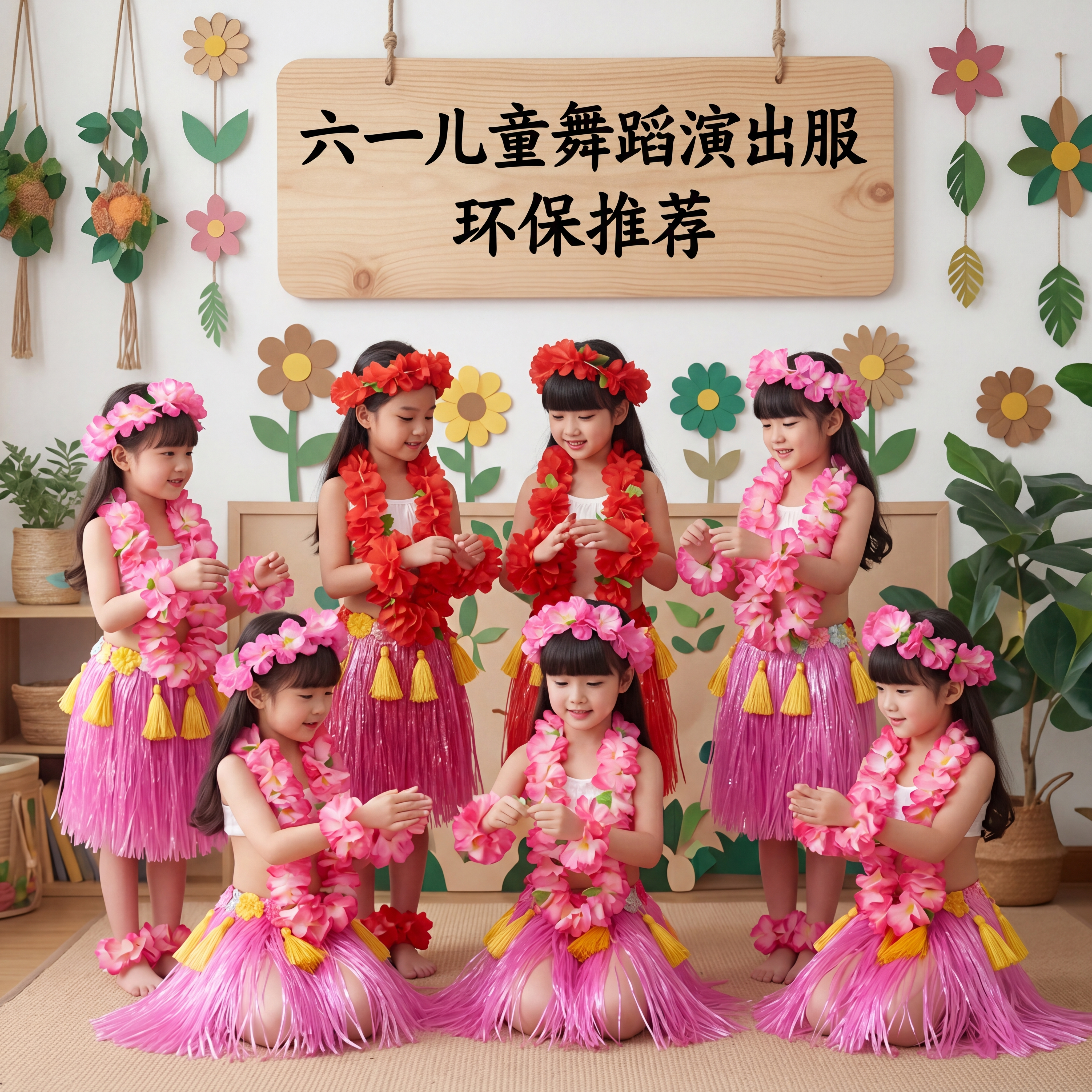 儿童海草舞草裙舞套装夏威夷风情幼儿园六一表演服派对走秀服装