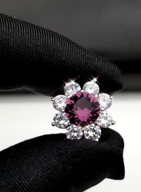 S高端进口奥地利水晶深紫色204花朵锆石衬衫毛衣纽扣子16mm定制款