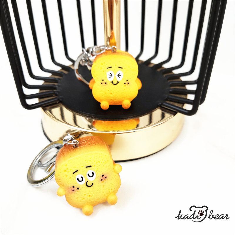 韩版仿真食物挂件钥匙扣情绪面包吐司玩偶卡通包挂饰手办摆件娃娃