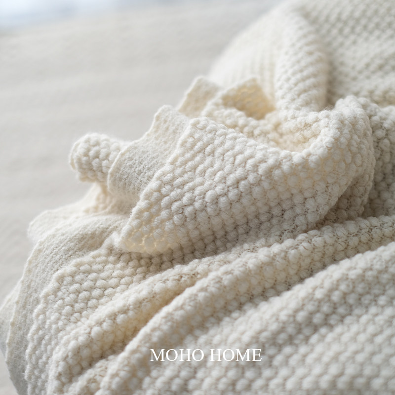 MUMI 노르딕 라이트 럭셔리 모란디 컬러 점심 낮잠 니트 담요 에어컨 소파 커버 담요 베드사이드 타월 여름