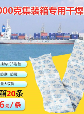 1000g克可挂式5连包集装箱货柜专用干燥剂海运防潮防霉除湿剂大包