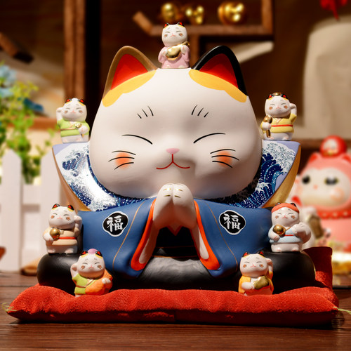 新款高级日式招财猫摆件