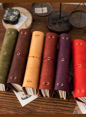 意匠工作室|【现货】手工PUEBLO磨砂随身旅行本头层牛皮本手账本