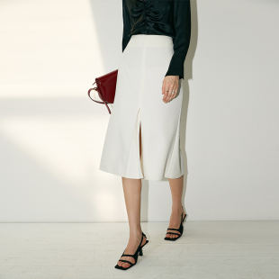 汲简风精裁A摆前开衩半裙女 二类 秘密盒子 时髦外露