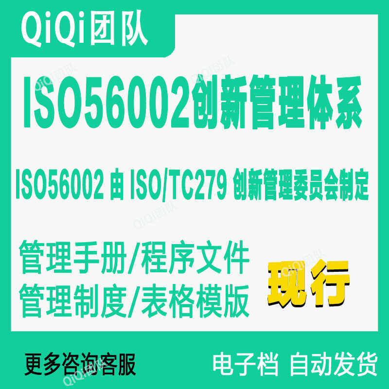 ISO56002创新管理体系手册程序文件表格模板