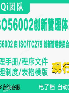 ISO56002创新管理体系手册程序文件表格模板