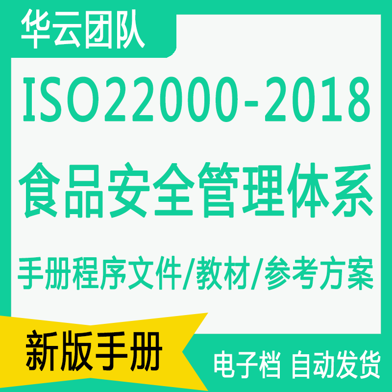 ISO22000食品安全管理体系过审全套文件培训资料2018人事生产检验