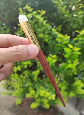 艾诺琪化妆刷光橙茶系列f301圆头遮暇刷唇刷纤维毛实木柄微瑕疵