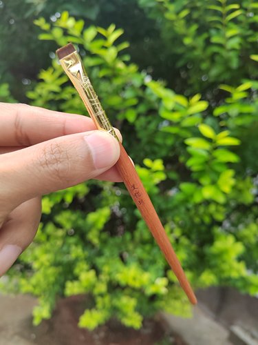 艾诺琪化妆刷光橙茶系列f308平头眼线刷纤维毛实木柄微瑕疵款