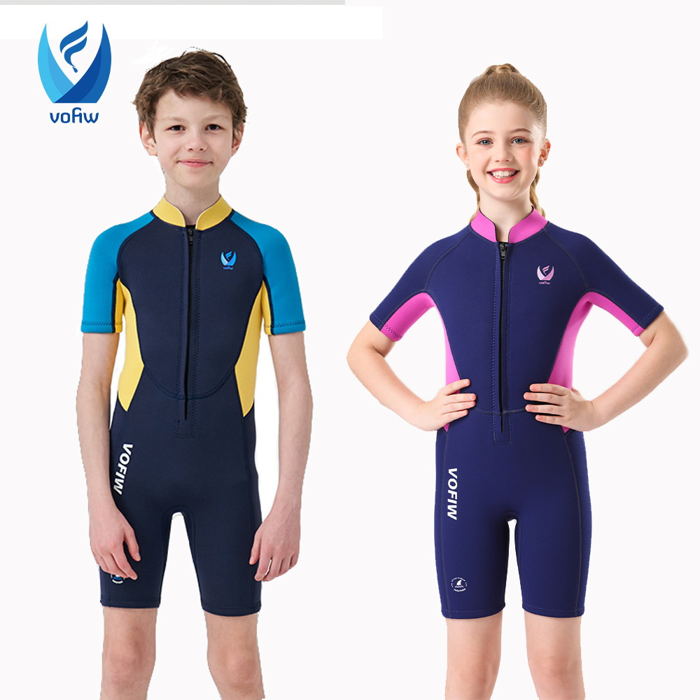 3mm连体潜水服加厚保暖儿童泳衣
