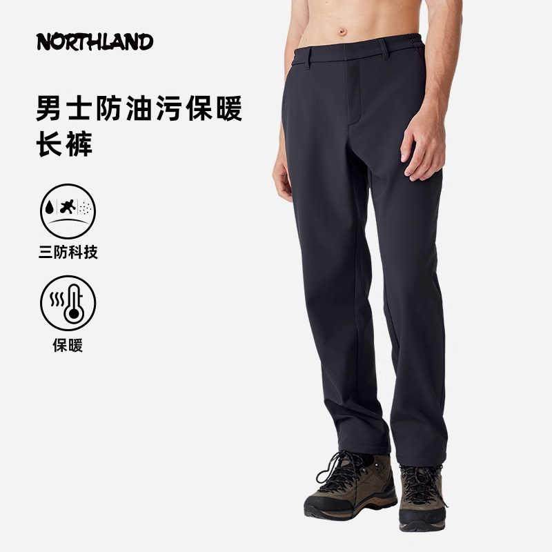 诺诗兰户外软壳裤24秋冬男式三防保暖抓绒徒步登山长裤NXPET5722S