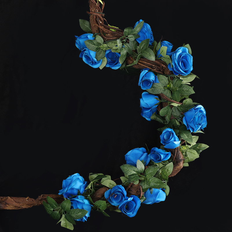 仿真花玫瑰藤条空调管子拱门装饰假花藤条藤蔓塑料花缠绕墙面遮挡