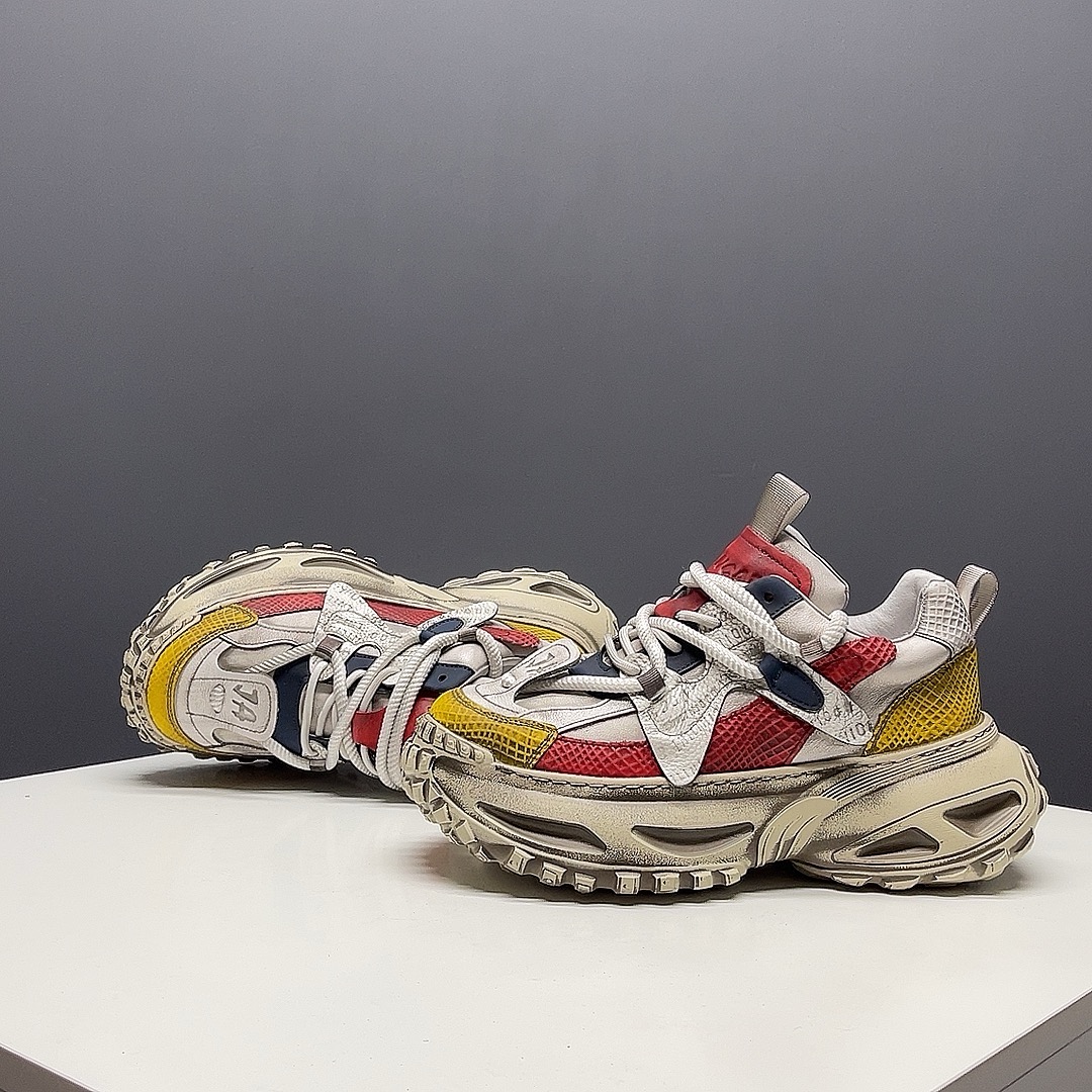 枫之时尚厚底增高减震老爹鞋牛皮