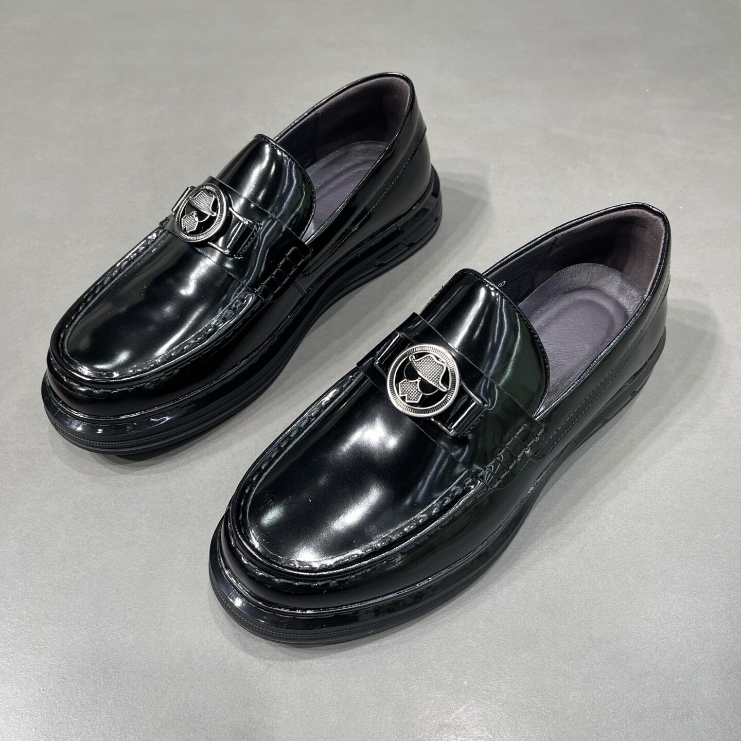 枫之时尚夏天一脚蹬厚底商务休闲鞋舒适透气不臭脚牛皮男士潮皮鞋