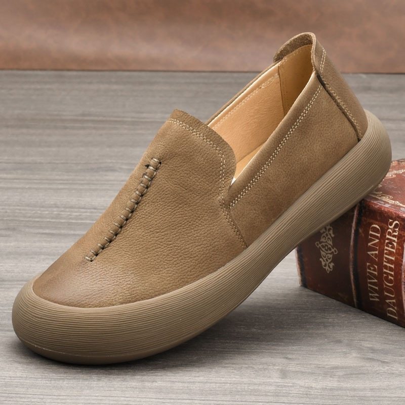 枫之时尚春季一脚蹬复古休闲鞋耐磨舒适软面软底牛皮网红男豆豆鞋,流行男鞋,乐福鞋（豆豆鞋）,淘宝优惠券,粉丝福利购,淘宝优惠卷