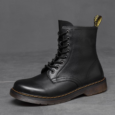 枫之时尚牛筋底户外工装靴牛皮