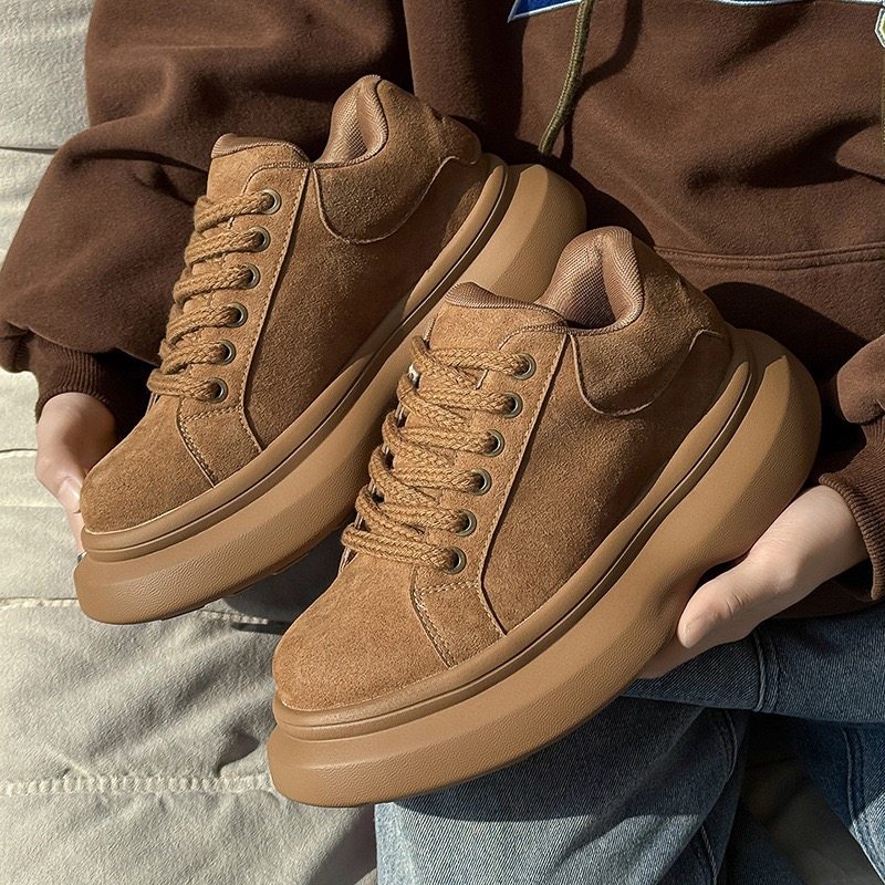 枫之时尚春季厚底增高面包鞋2026翻毛皮个性男女网红流行潮牌板鞋,流行男鞋,休闲板鞋,淘宝优惠券,粉丝福利购,淘宝优惠卷