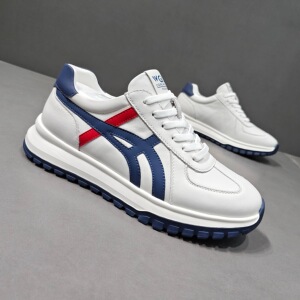 枫之时尚春季2026系带耐磨防滑休闲鞋轻奢不臭脚牛皮男士潮运动鞋