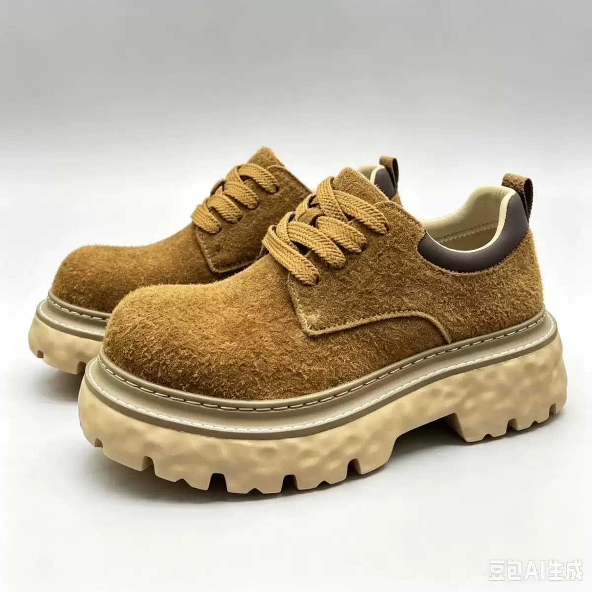 枫之时尚厚底休闲鞋复古皮鞋真皮