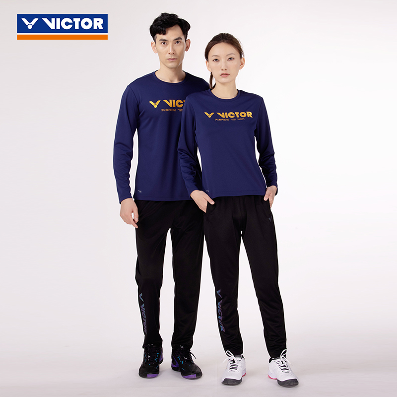 威克多羽毛球服针织圆领