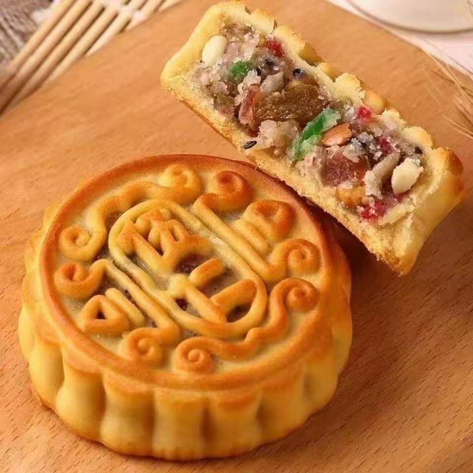 中秋月饼五仁月饼老式传统月饼黑芝麻蛋黄新鲜手工糕点整箱
