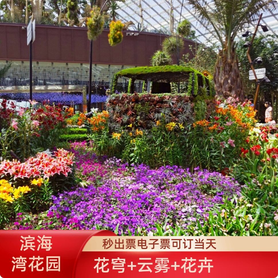 [新加坡滨海湾花园-花穹+云雾森林+奇幻花园]当天可订新加坡滨海湾花园花穹+云雾侏罗纪+花卉幻想三馆迪士尼图片