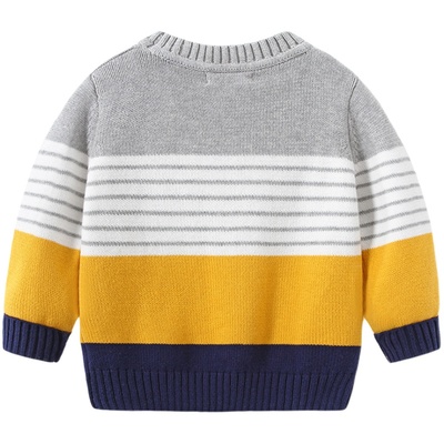 男童圆领毛衣纯棉秋冬季加绒线衣