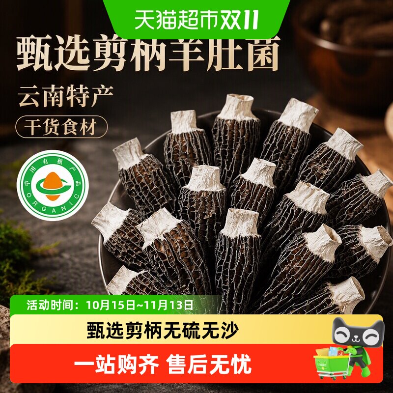 剪柄羊肚菌干货非新鲜菌菇菌汤包儿童煲汤蘑菇干货食材云南特产