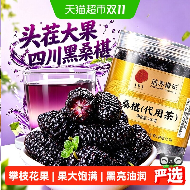 北京同仁堂桑葚干四川攀枝花桑甚黑桑椹茶桑葚新鲜无特级泡茶正品