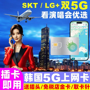 韩国电话卡双5G手机流量上网卡5/7/15/30天10GB/20GB首尔旅游sim